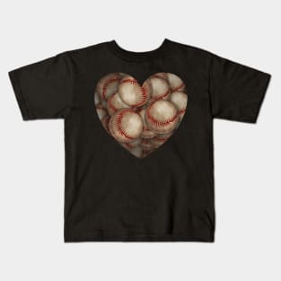 I Love Baseball, Heart Shaped Baseball Kids T-Shirt